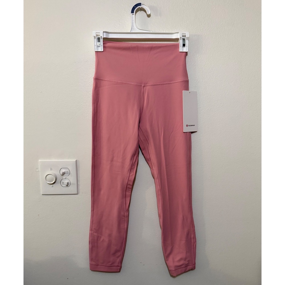 Lululemon Align High Rise Crop 23" Pink Haze Size 4 NWT Double Lined